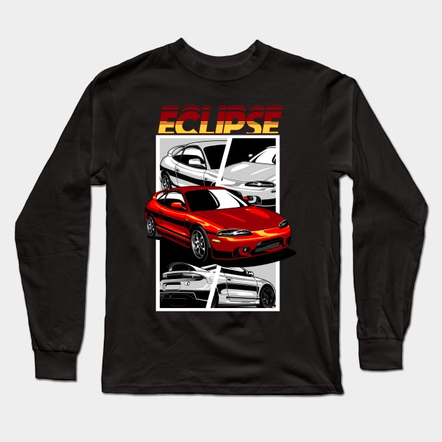 Mitsubishi Eclipse in Red mix max Long Sleeve T-Shirt by aredie19